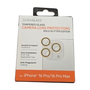 Z9N DuraGlass Gold‎ Glitter Glass Camera Protector - iPhone 16 Pro /16 Pro Max